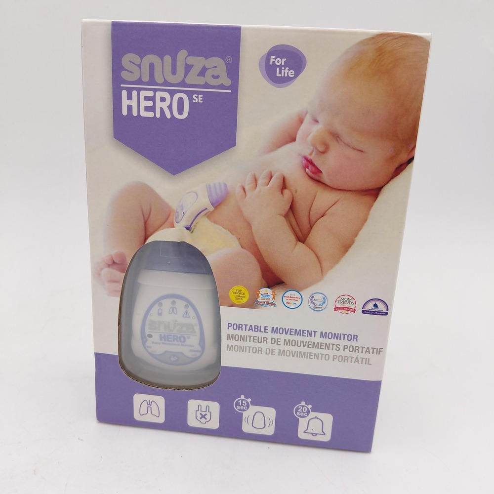 Snuza Hero SE Portable Baby Movement Monitor Cordless Wearable Purple White